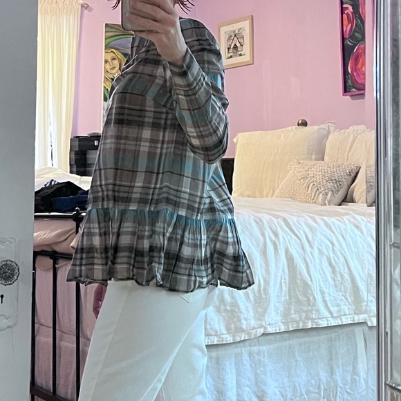 Suno plaid blouse with peplum - Picture 7 of 7